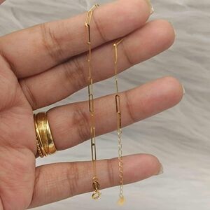 Pure 18k SD Gold Paperclip Bracelet 💯 Real Gold Pawnable 7.5 Inch